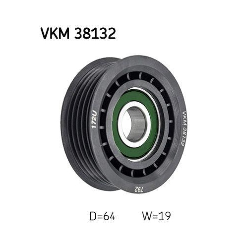 Umlenk /f&uuml;hrungsrolle Keilrippenriemen Skf VKM 38132 f&uuml;r Mercedes Benz Mitte