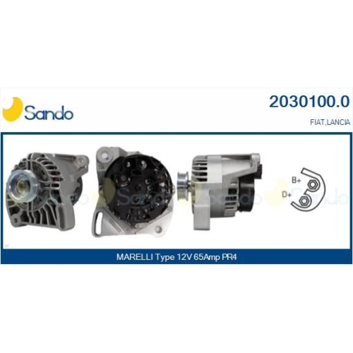 Generator Sando 2030100.0 für Fiat Für Fahrzeuge Ohne Klimaanlage