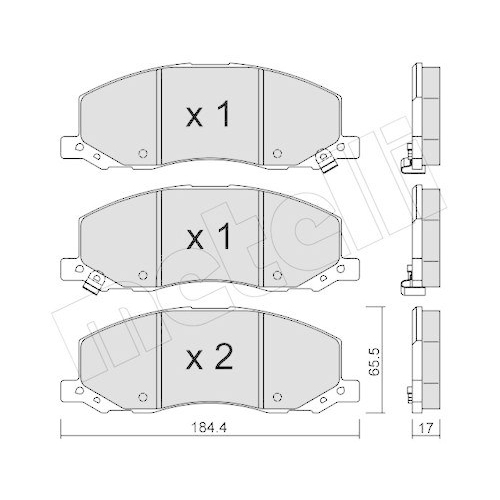 Bremsbelagsatz Scheibenbremse Metelli 22-0923-0 f&uuml;r Opel Saab Vauxhall