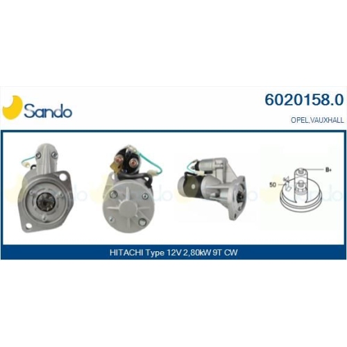 Starter Sando 6020158.0 für Isuzu Opel Hitachi