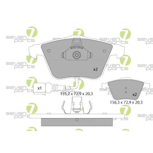 Bremsbelagsatz Scheibenbremse 7 Seven Parts SVP22104 f&uuml;r Audi Seat Skoda Vag VW
