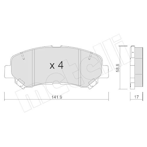 Bremsbelagsatz Scheibenbremse Metelli 22-0792-0 f&uuml;r Nissan Suzuki Vorderachse