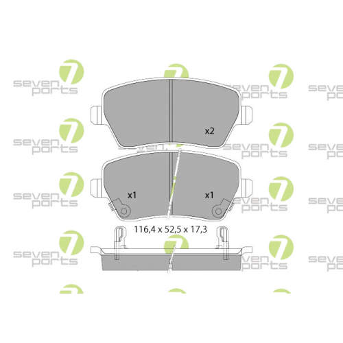 Bremsbelagsatz Scheibenbremse 7 Seven Parts SVP23241 f&uuml;r Nissan 1. Vorderachse