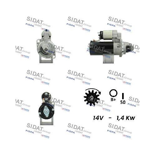 Starter Sidat S12BH0103A2 f&uuml;r Bmw Ford Lombardini Weidemann