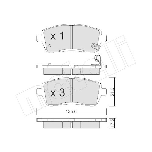 Bremsbelagsatz Scheibenbremse Metelli 22-0793-0 f&uuml;r Ford Vorderachse