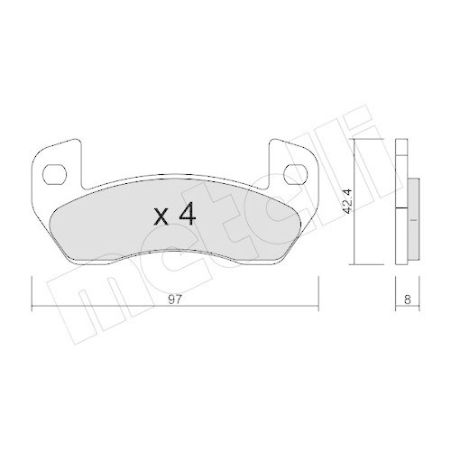 Bremsbelagsatz Scheibenbremse Metelli 22-0925-0 f&uuml;r Ligier Hinterachse