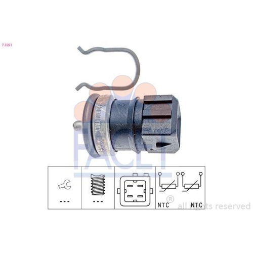 Sensor K&uuml;hlmitteltemperatur Facet 7.3251 Made In Italy - Oe Equivalent f&uuml;r Opel
