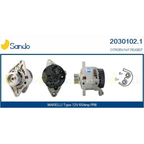 Generator Sando 2030102.1 f&uuml;r Fiat Citro&euml;n/peugeot