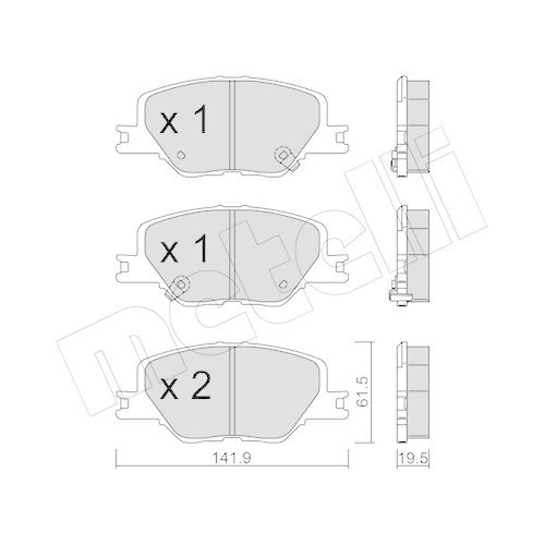 Bremsbelagsatz Scheibenbremse Metelli 22-1177-0 für Opel Vauxhall Vorderachse