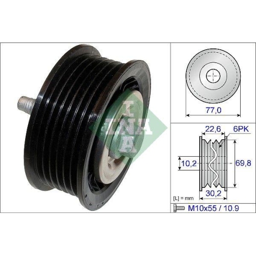 Umlenk /f&uuml;hrungsrolle Keilrippenriemen Schaeffler Ina 532 0700 10 f&uuml;r Opel