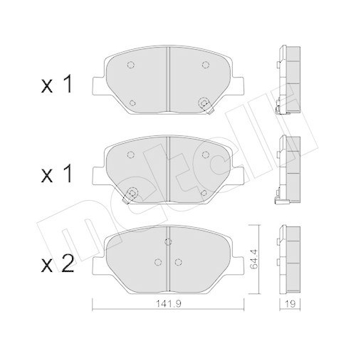 Bremsbelagsatz Scheibenbremse Metelli 22-1178-0 f&uuml;r Opel Vauxhall Vorderachse