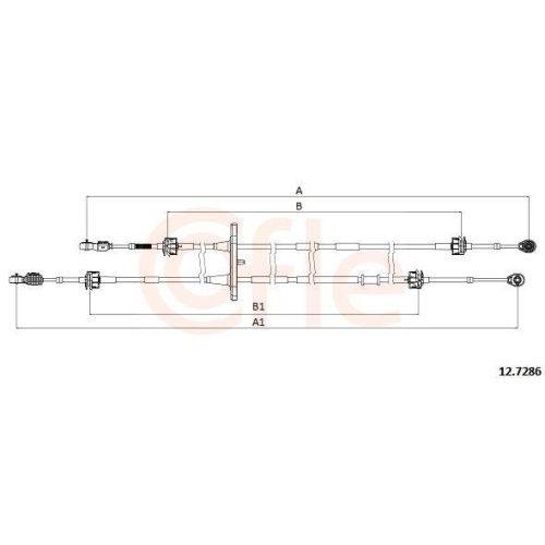 Seilzug Schaltgetriebe Cofle 12.7286 f&uuml;r Fiat