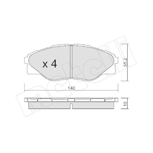 Bremsbelagsatz Scheibenbremse Metelli 22-0936-0 f&uuml;r Toyota Vorderachse