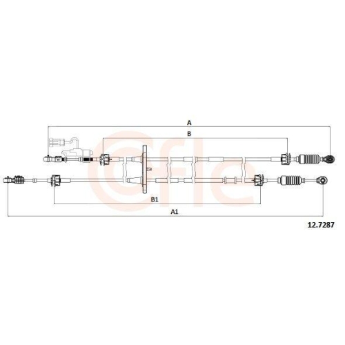 Seilzug Schaltgetriebe Cofle 12.7287 f&uuml;r Fiat