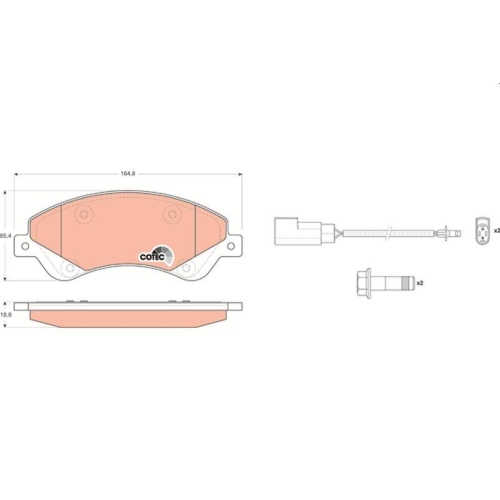 Bremsbelagsatz Scheibenbremse Trw GDB1723 Cotec f&uuml;r Ford Vorderachse