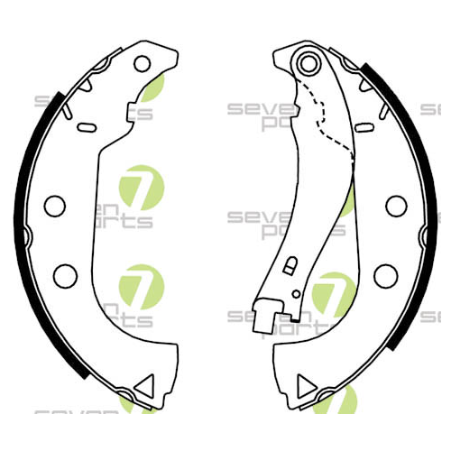 Bremsbackensatz 7 Seven Parts SVG10861 f&uuml;r Hinterachse