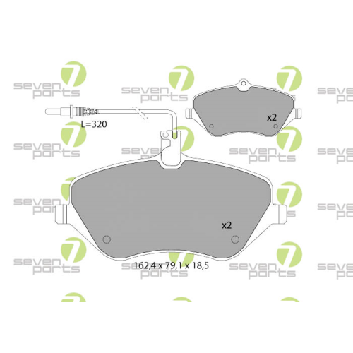Bremsbelagsatz Scheibenbremse 7 Seven Parts SVP23111 f&uuml;r Citro&euml;n Opel Peugeot