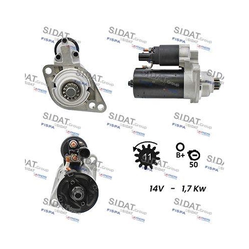 Starter Sidat S12BH0117A2 f&uuml;r Audi Seat Skoda VW Vag