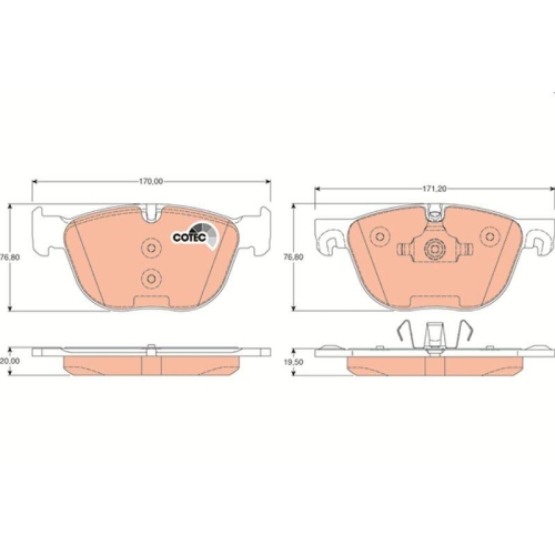 Bremsbelagsatz Scheibenbremse Trw GDB1726 Cotec f&uuml;r Bmw Vorderachse