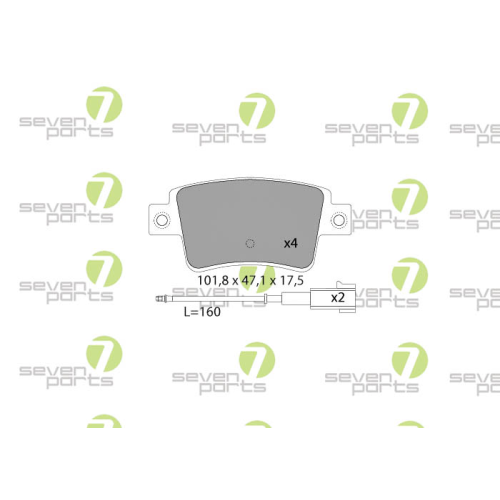 Bremsbelagsatz Scheibenbremse 7 Seven Parts SVP23471 f&uuml;r Abarth Fiat