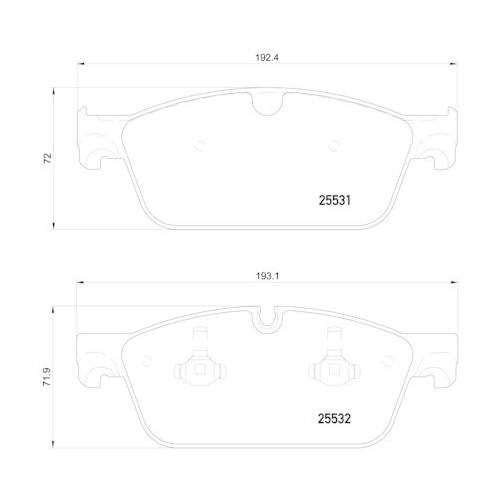 Bremsbelagsatz Scheibenbremse Brembo P50112 Prime Line f&uuml;r Mercedes Benz