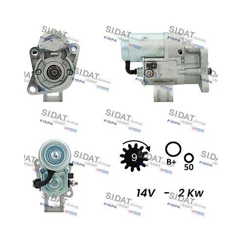 Starter Sidat S12DE0321A2 f&uuml;r Mazda Mitsubishi Hyundai Kia