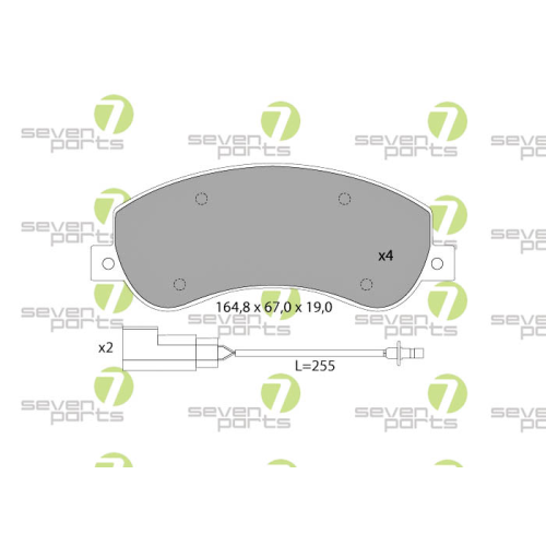 Bremsbelagsatz Scheibenbremse 7 Seven Parts SVP23541 f&uuml;r Audi Ford Seat Skoda VW