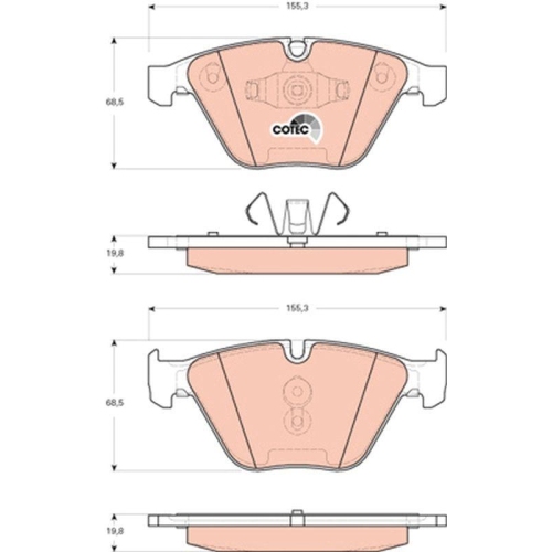Bremsbelagsatz Scheibenbremse Trw GDB1729 Cotec f&uuml;r Bmw Bmw (brilliance)