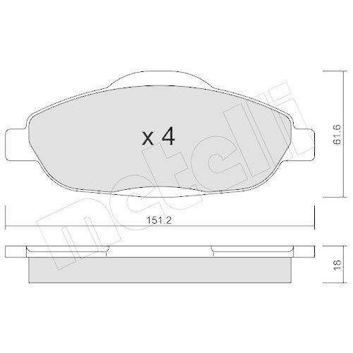 Brake Pad Set Disc Brake Metelli 22-0804-0 for Citro&euml;n Peugeot Front Axle