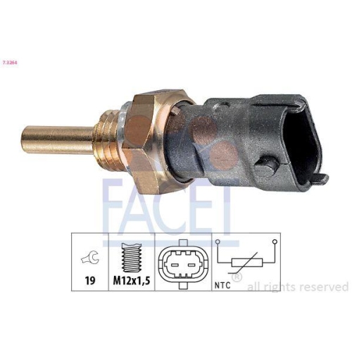 Sensor K&uuml;hlmitteltemperatur Facet 7.3264 Made In Italy - Oe Equivalent f&uuml;r Fiat