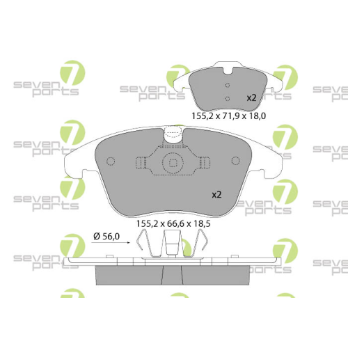 Bremsbelagsatz Scheibenbremse 7 Seven Parts SVP27062 f&uuml;r Citro&euml;n Opel Peugeot