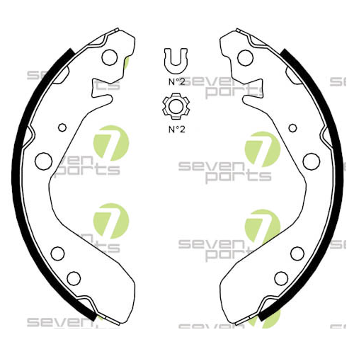 Bremsbackensatz 7 Seven Parts SVG10882 f&uuml;r Hinterachse