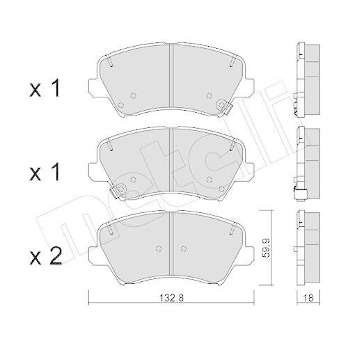 Bremsbelagsatz Scheibenbremse Metelli 22-0944-0 für Hyundai Kia Vorderachse