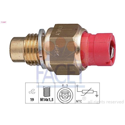 Sensor Öltemperatur Facet 7.3267 Made In Italy - Oe Equivalent für Alfa Romeo
