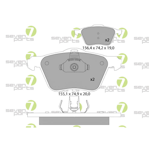 Bremsbelagsatz Scheibenbremse 7 Seven Parts SVP24030 f&uuml;r Ford Volvo