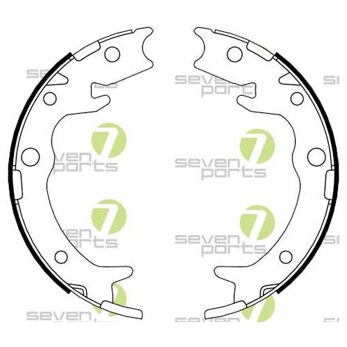 Bremsbackensatz Feststellbremse 7 Seven Parts SVG10883 f&uuml;r Hinterachse