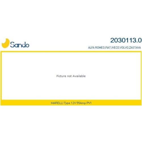 Generator Sando 2030113.0 f&uuml;r Alfa Romeo Fiat Iveco New Holland