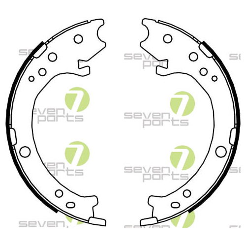 Bremsbackensatz Feststellbremse 7 Seven Parts SVG10885 f&uuml;r Hinterachse