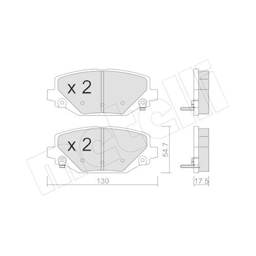 Bremsbelagsatz Scheibenbremse Metelli 22-0947-0 f&uuml;r Chrysler Fiat Lancia VW
