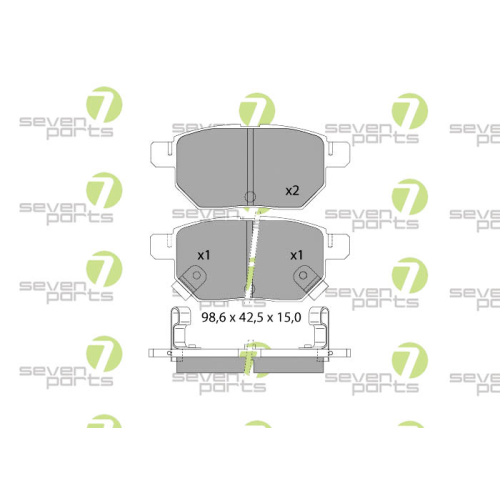 Bremsbelagsatz Scheibenbremse 7 Seven Parts SVP27111 f&uuml;r Lexus Subaru Toyota