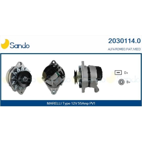 Alternator Sando 2030114.0 for Fiat Iveco