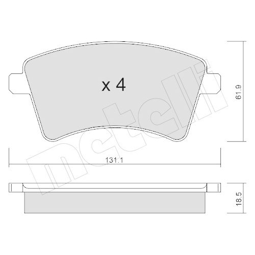 Bremsbelagsatz Scheibenbremse Metelli 22-0812-0 für Mercedes Benz Mercedes Benz