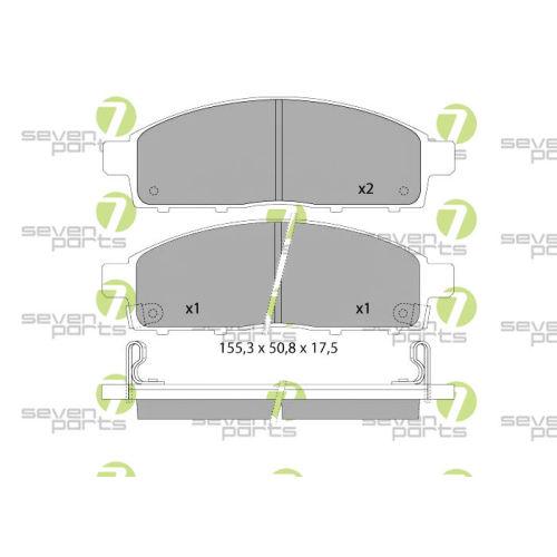 Bremsbelagsatz Scheibenbremse 7 Seven Parts SVP27151 f&uuml;r Nissan 1. Vorderachse