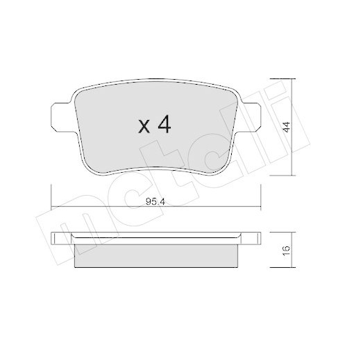 Bremsbelagsatz Scheibenbremse Metelli 22-0814-0 f&uuml;r Mercedes Benz Mercedes Benz