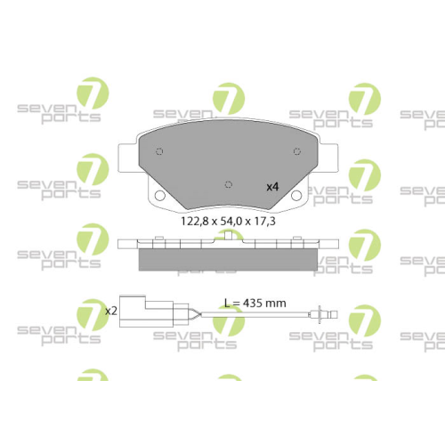 Bremsbelagsatz Scheibenbremse 7 Seven Parts SVP23551 f&uuml;r Ford 1. Hinterachse