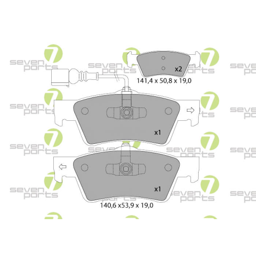 Bremsbelagsatz Scheibenbremse 7 Seven Parts SVP25290 f&uuml;r Audi Cupra Seat Skoda