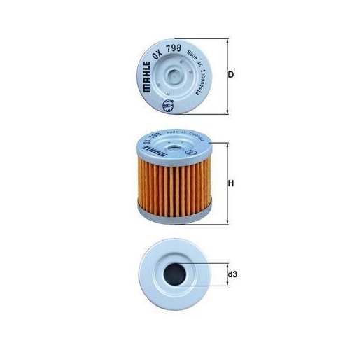 &Ouml;lfilter Mahle OX 798 f&uuml;r Suzuki Kawasaki