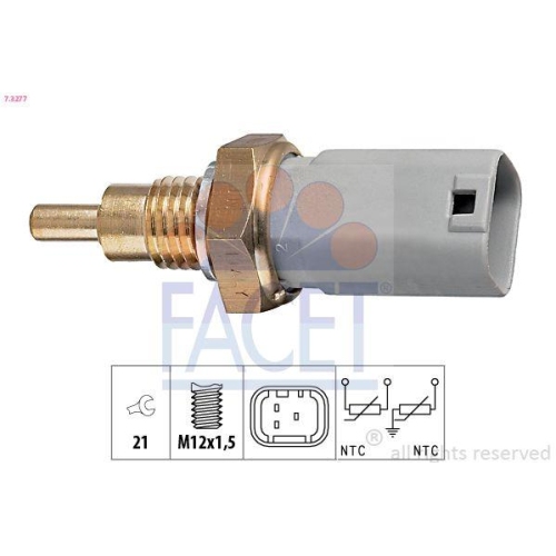 Sensor Coolant Temperature Facet 7.3277 Made In Italy - Oe Equivalent for Fiat