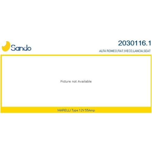 Generator Sando 2030116.1 f&uuml;r Fiat F&uuml;r Fahrzeuge Ohne Klimaanlage
