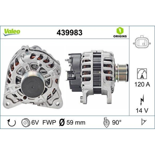Generator Valeo 439983 Valeo Origins New Oe Technologie für Nissan Renault Dacia
